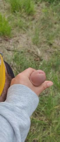 Cock Handjob Outdoor gif