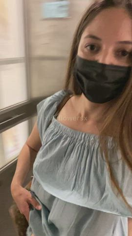 My hubby never catches my quick elevator flashes