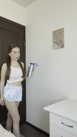 Sucking on my tiddies