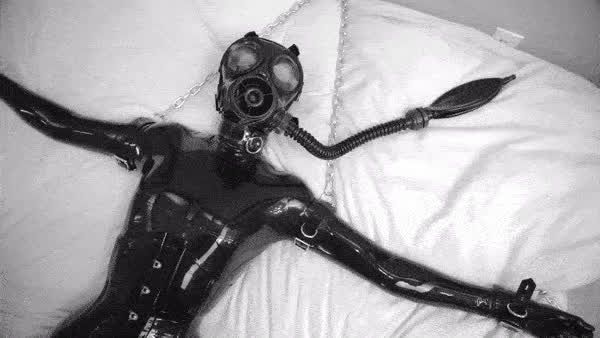 breath play latex mask gif