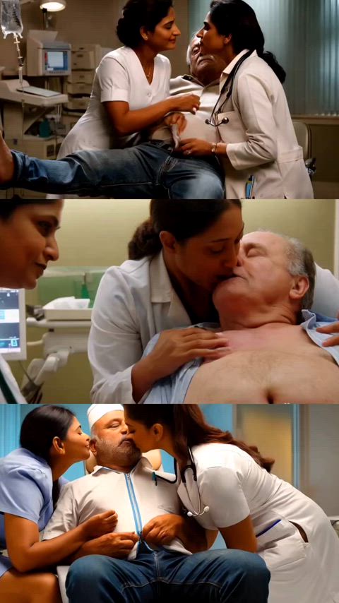 cheating desi doctor grandpa indian nurse threesome gif