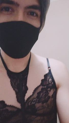 crossdressing girl dick lingerie sissy trans gif