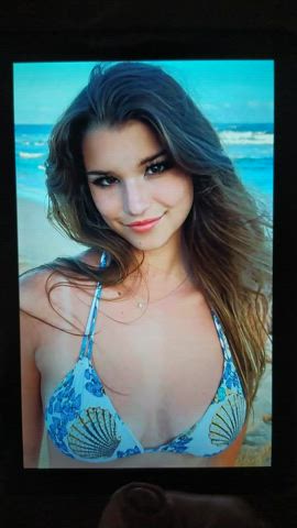 bikini brunette celebrity cum cumshot facial tiktok tribute gif