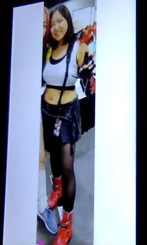 asian cosplay costume cumshot geek rule34 thick tifa lockhart tights tribute cum-tributes