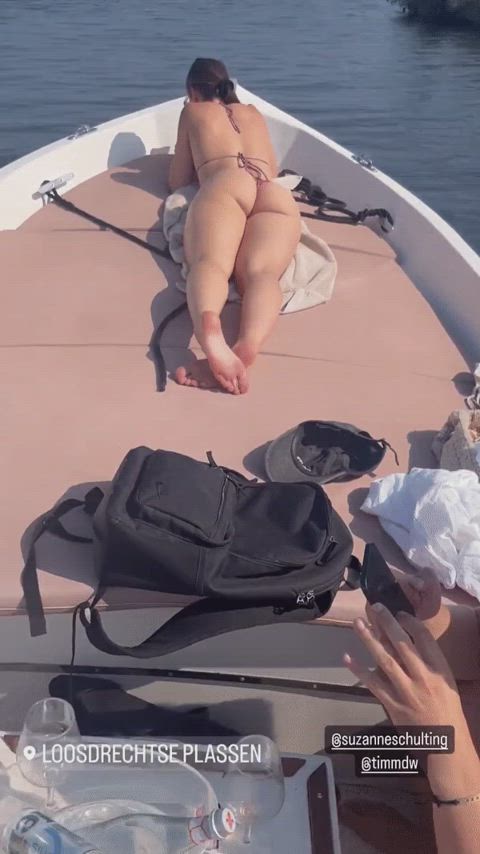 boat brunette pawg gif