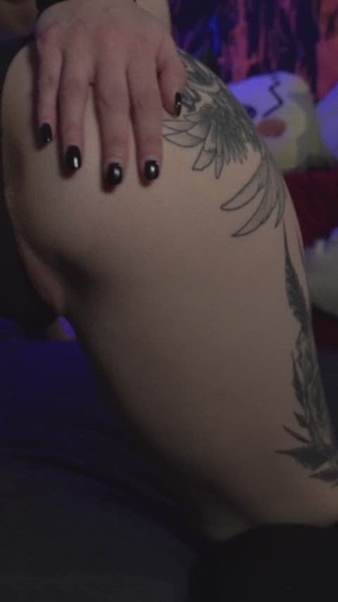 ass goth spanked spanking tattoo goth-girls on-all-fours gif