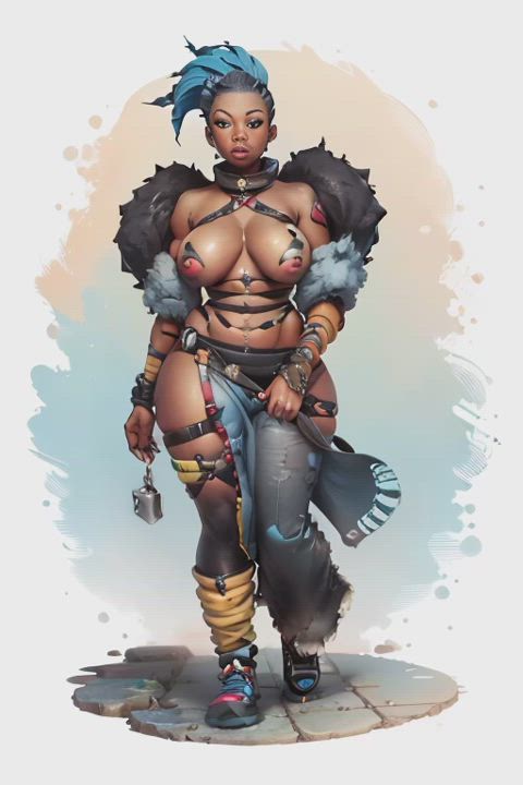 animation boobs walking gif