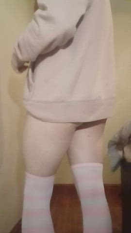 ass ass spread femboy knee high socks panties solo femboys gif