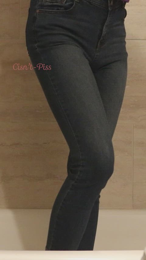 Tucked Trans Girl Wetting Tight Jeans