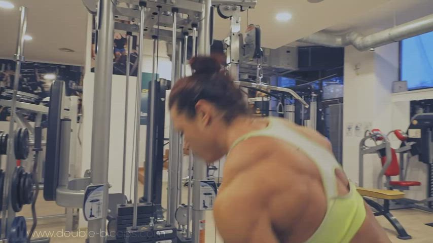 babe bodybuilder female fitness goddess gym muscular girl romanian workout gif