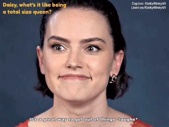 brunette caption celebrity daisy ridley femdom uk gif