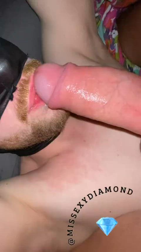 bdsm balls sucking domination face fuck gagging slave trans gif