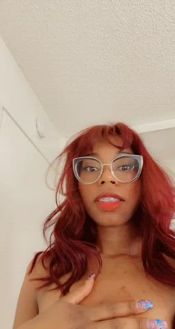 Ahegao Ebony Long Tongue Nude gif