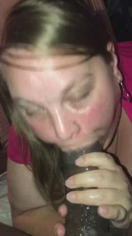 BBBW BBC Cum Deepthroat Monster Cock Thick Cock White Girl gif