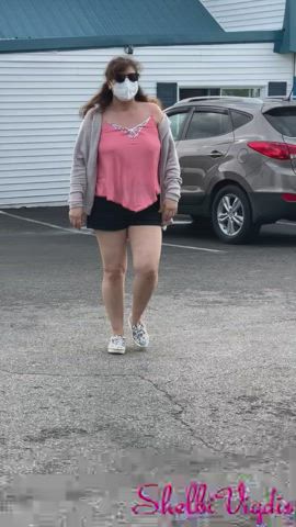 Some braless jiggle and quick flash