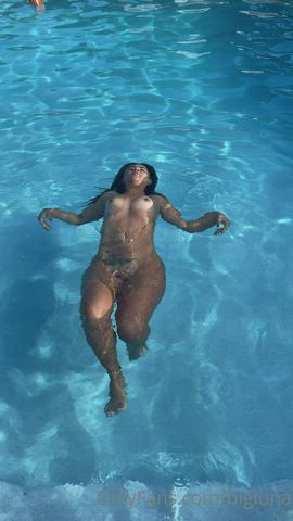 brunette nude pool gif
