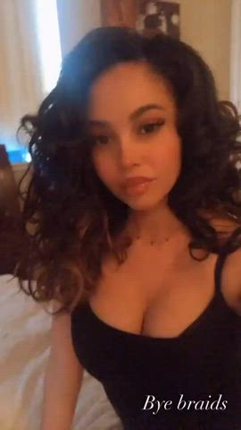cleavage curly hair lightskinned gif