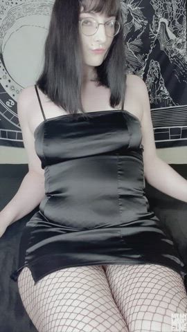 Do you think my cock looks cute with these fishnets? 🖤