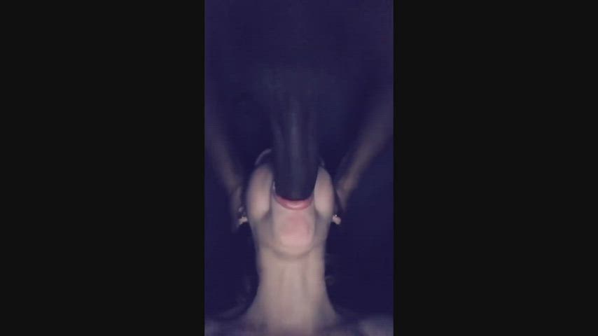 BBC Blowjob Deepthroat Face Fuck Interracial Smile Spit White Girl gif