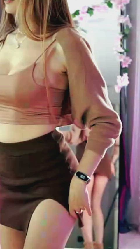 accidental embarrassed upskirt gif
