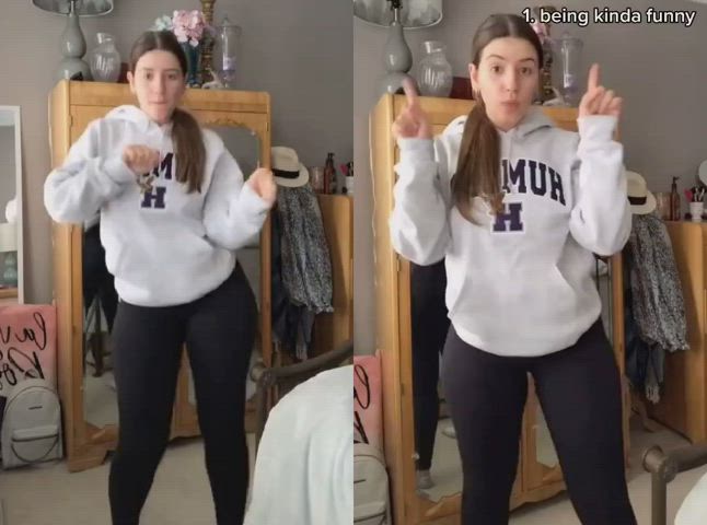 Big Ass Booty Brunette Pawg TikTok Yoga Pants gif