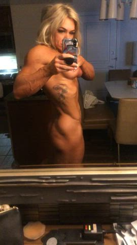 fitness muscular milf tattoo gif
