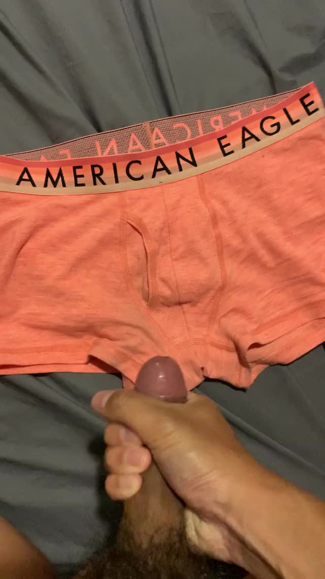 Cum shot in pink trunks