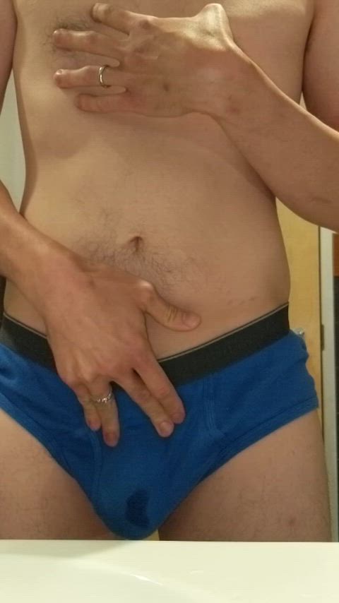foreplay foreskin gay hairy cock precum gif
