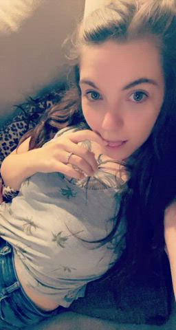 Brunette Tattoo Tease gif