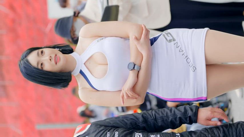 asian babe cute korean model smile gif