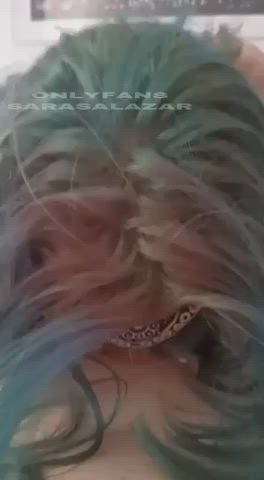 Big Dick Blowjob Muscular Girl Tattoo Trans gif