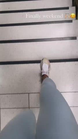 Blonde Legs Mirror gif