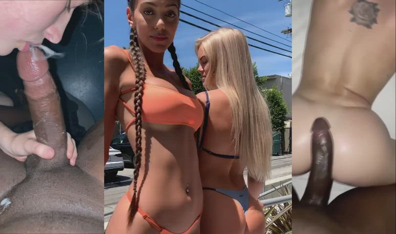 BBC BWC Big Dick Big Tits Bikini PMV Reverse Cowgirl Swimsuit TikTok gif