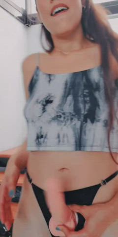 pov: you on your knees with your tongue out