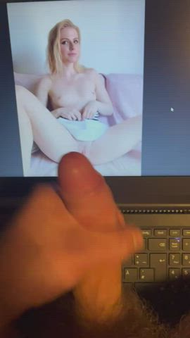 blonde cute pussy spread small tits gif