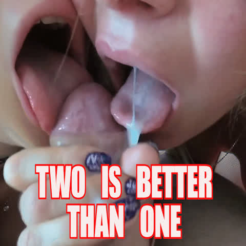 caption cock creamy cum cum in mouth cumshot handjob licking lips gif