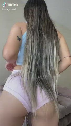 ass big ass booty latina long hair twerking gif