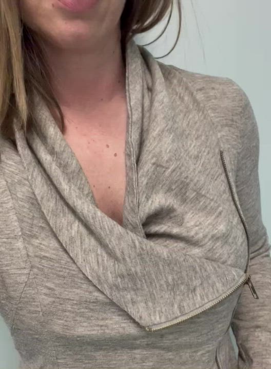 Had some trouble with my top at work! Maybe I should have worn something underneath!