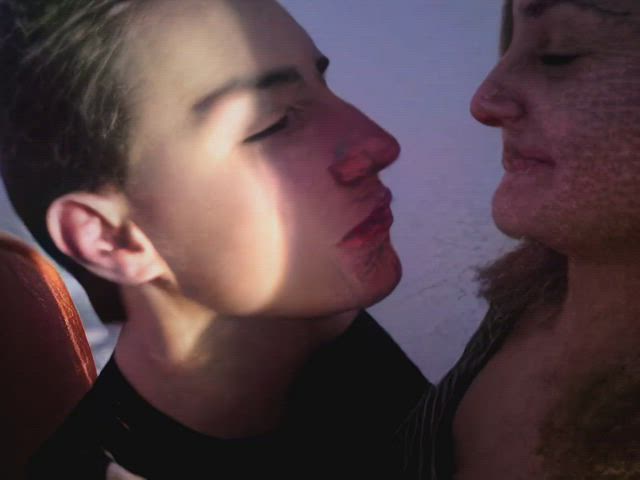 boyfriend couple girlfriend hotwife kissing real couple sensual gif