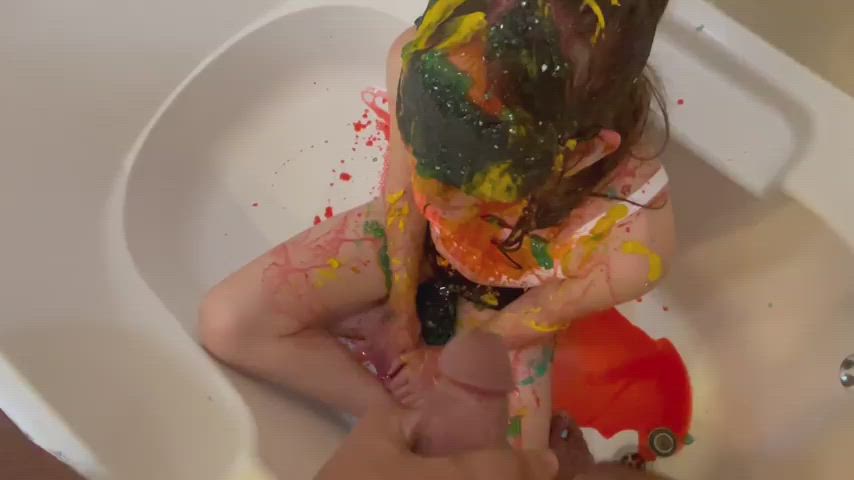 blindfolded challenge cum cumshot teen tiktok gif