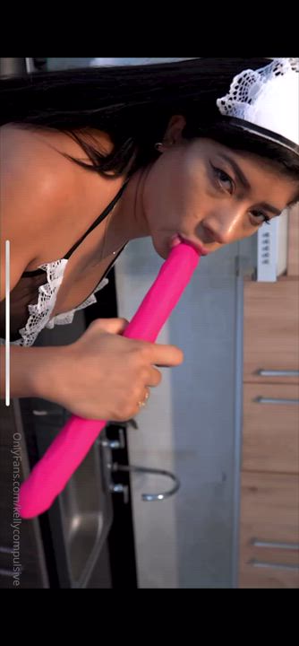 Huge Dildo Latina Wet Pussy gif