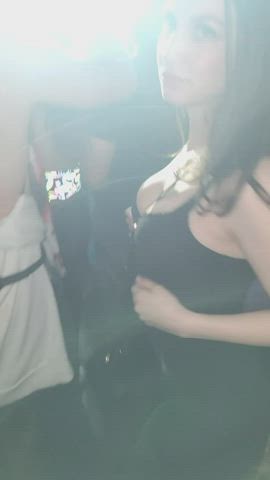 bouncing tits caught exhibitionism exhibitionist flashing party gif