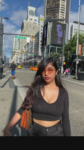 Glasses Boobs Cleavage Desi Indian gif