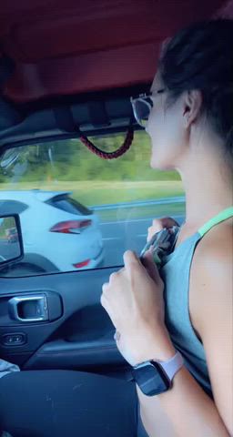 big tits flashing milf pornstar public tiktok gif