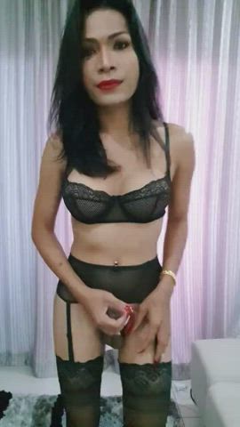 cock eye contact lingerie nancy ace pretty teasing thai trans gif