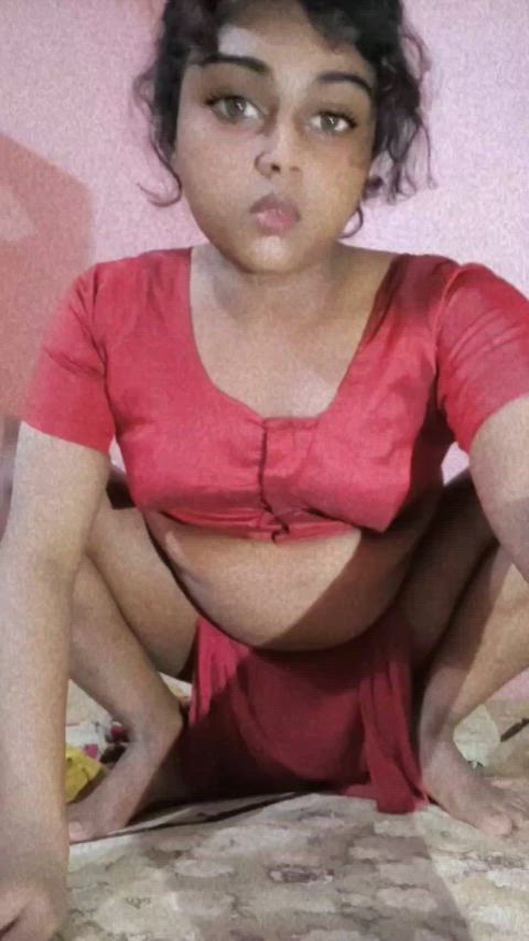 belly button chubby indian saree shemale trans transgender belly gif