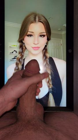 big dick big tits celebrity cumshot facial jerk off teen tiktok tribute gif