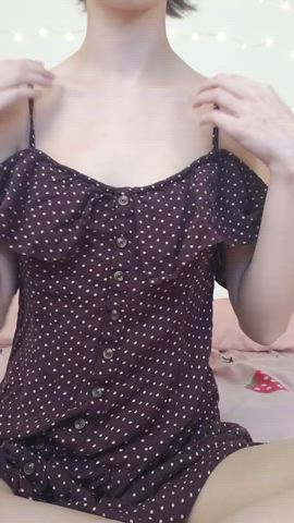 boobs brunette cute natural tits onlyfans petite pretty skinny small tits tease gif