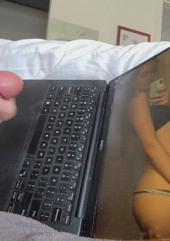 Covering her with ropes of cum