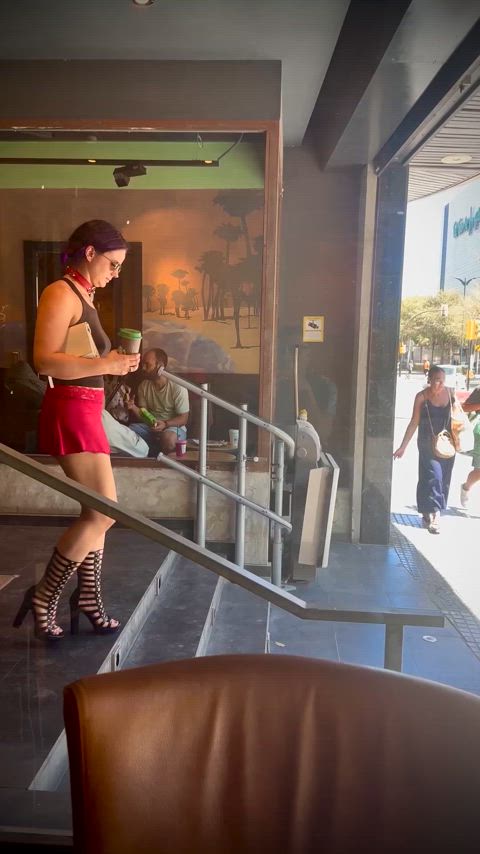 braless heels high heels public hold-the-moan hotwife-lifestyle gif